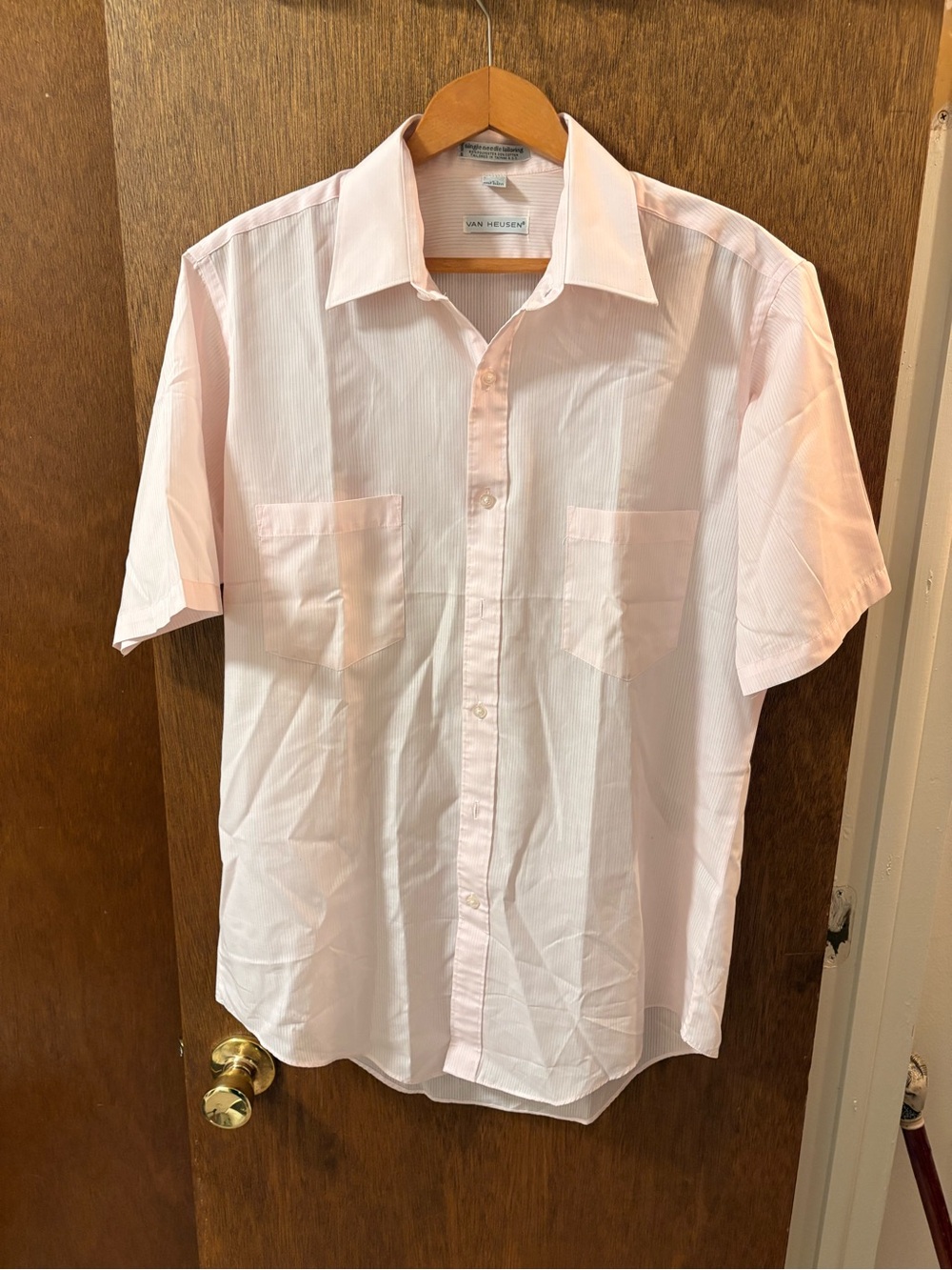 Van Heusen Men's Short-Sleeve Dress Shirt - Light Pink(npt)